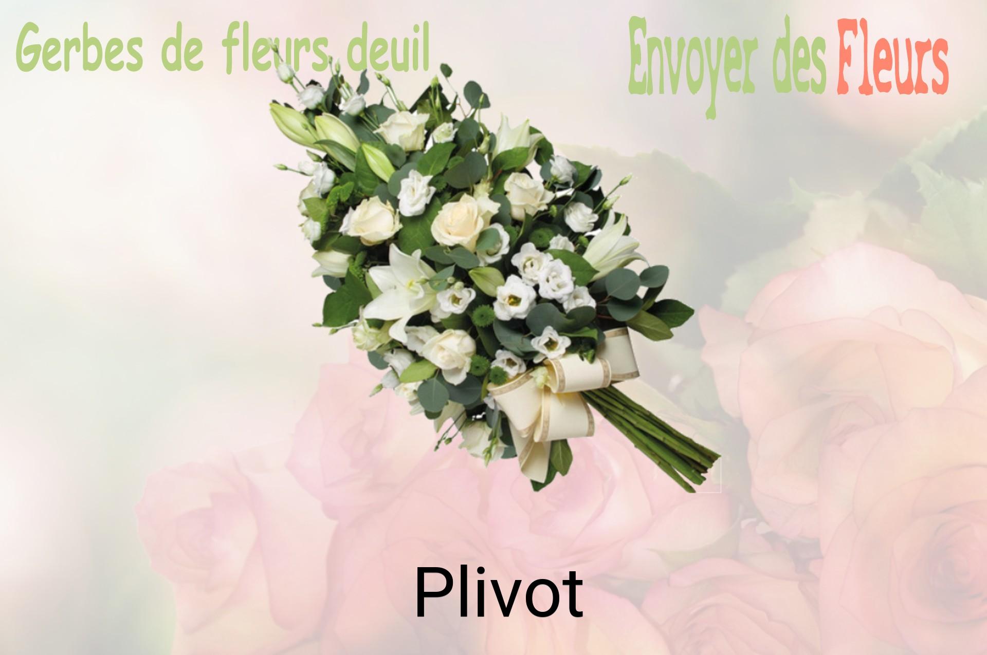 Gerbe de fleurs de deuil livrée à Plivot